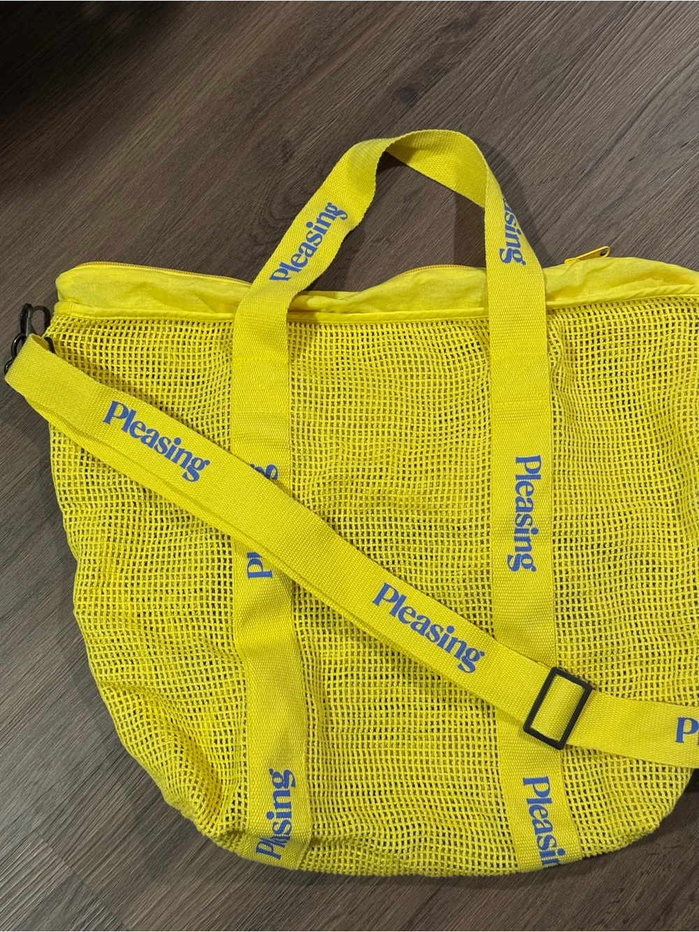 Pleasing Yellow Mesh Duffel Tote Bag